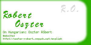 robert oszter business card