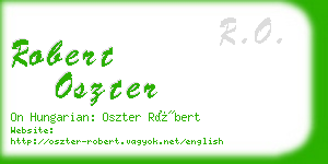 robert oszter business card